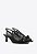 Scarpin Slingback Tela Laço Bico Quadrado Vicenza Preto - Imagem 4
