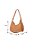 Bolsa Feminina Pequena Couro Hobo Logo Luiza Barcelos Camel - Imagem 6
