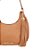 Bolsa Feminina Pequena Couro Hobo Logo Luiza Barcelos Camel - Imagem 5