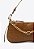 Bolsa Feminina Pequena Shoulder Vick Couro Croco Corrente Vicenza Camel - Imagem 5