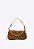 Bolsa Feminina Pequena Shoulder Vick Couro Croco Corrente Vicenza Camel - Imagem 1