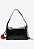 Bolsa Shoulder Média Couro Corrente Fivela Tiras Hailey Vicenza Preto - Imagem 2