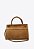 Bolsa Tote Media Logo Mania Fivela Camurça Helena Vicenza Camel - Imagem 3