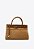 Bolsa Tote Media Logo Mania Fivela Camurça Helena Vicenza Camel - Imagem 1
