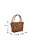 Bolsa Média Couro Camurça Tiras Fivela Tag Luiza Barcelos Camel - Imagem 6