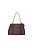 Bolsa Tote Pequena Alça Curta Couro Logo Luiza Barcelos Coffee - Imagem 3