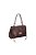 Bolsa Tote Pequena Alça Curta Couro Logo Luiza Barcelos Coffee - Imagem 2
