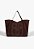 Bolsa Grande Shopper Maddison Camurça Logo Mania Schutz Marrom - Imagem 1