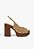 Tamanco Rose Salto Alto Slingback Camurça Rebite Schutz Bege - Imagem 1