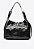 Bolsa Média Hobo Tiras Couro Alça Fivela Ziper Vicenza Preto - Imagem 3