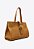Bolsa Thaila Tote Grande Couro Camurça Fivela Rebite Vicenza Camel - Imagem 2