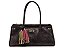 Bolsa Media Tote Couro Tiras Ziper Logo Mania Vicenza Coffee - Imagem 1