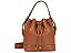 Bolsa Bucket Media Couro Alça Tiras Elastica Schutz Camel - Imagem 1