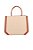 Bolsa Grande Tote Palha Bordado Floral Logo Mania Luiza Barcelos Camel - Imagem 3