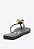 Chinelo Flat Betina Bico Quadrado Aplicação Logo Mania Vicenza Preto - Imagem 2