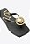 Chinelo Flat Betina Bico Quadrado Aplicação Logo Mania Vicenza Preto - Imagem 5