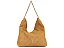 Bolsa Grande Couro Camurça Logo Mania Alça Corrente Schutz Camel - Imagem 1