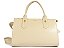 Bolsa Media Tote Couro Alça Multimaterial Ziper Schutz Off White - Imagem 1