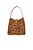 Bolsa Media Camurça Alça Fivela Fecho Ziper Animal Print Luiza Barcelos Camel - Imagem 3
