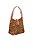 Bolsa Media Camurça Alça Fivela Fecho Ziper Animal Print Luiza Barcelos Camel - Imagem 2