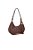 Bolsa Feminina Pequena Couro Hobo Logo Luiza Barcelos Coffee - Imagem 2