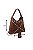 Bolsa Média Rebite Couro Camurça Ponteira Franja Hobo Luiza Barcelos Coffee - Imagem 5