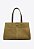 Bolsa Grande Couro Tote Alça Fivela Rebites Vicenza Verde - Imagem 3