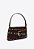 Bolsa Média Couro Camurça Rebite Fivela Ziper Shoulder Thaila Vicenza Coffee - Imagem 2