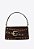 Bolsa Média Couro Camurça Rebite Fivela Ziper Shoulder Thaila Vicenza Coffee - Imagem 1