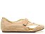 Sapatilha Feminina Velcro Multimaterial Camurça Metalcolor Vicenza Dourado - Imagem 1