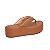 Papete Flatform Couro Dedos Luiza Barcelos Camel - Imagem 3