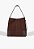 Bolsa Grande Couro Camurça Alça Fivela Logo Mania Schutz Coffee - Imagem 3