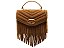 Bolsa Feminina Pequena Camurça Franja Corrente Vicenza Camel - Imagem 1