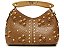 Bolsa Feminina Pequena Ilhós Madeira Corrente Vicenza Marrom - Imagem 1