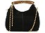 Bolsa Feminina Média Camurça Corrente Madeira Vicenza Preto - Imagem 1