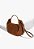 Bolsa Media Tiracolo Jack Couro Camurça Alça Metal Fivelas Schutz Coffee - Imagem 2
