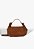 Bolsa Media Tiracolo Jack Couro Camurça Alça Metal Fivelas Schutz Coffee - Imagem 1