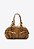 Bolsa Media Couro Croco Bowling Rachel Ziper Alça Tresse Vicenza Camel - Imagem 1