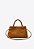 Bolsa Tote Mika Media Camurça Corrente Dourada Vicenza Camel - Imagem 3
