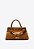 Bolsa Tote Mika Media Camurça Corrente Dourada Vicenza Camel - Imagem 1