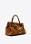 Bolsa Tote Mika Media Camurça Corrente Dourada Vicenza Camel - Imagem 2