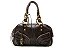 Bolsa Media Couro Croco Bowling Rachel Ziper Alça Tresse Vicenza Coffee - Imagem 1
