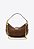 Bolsa Media Couro Camurça Rebite Fivela Shoulder Jamie Vicenza Marrom - Imagem 3