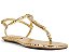 Rasteira Feminina Metalcolor Croco Tira Alça Fivela Logomania Schutz Dourado - Imagem 1