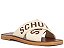 Chinelo Feminino Rasteirinha Logo Marrom Schutz X Branco - Imagem 1