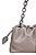 Bolsa Pequena Bucket Couro Metalcolor Enfeites Alça Corrente Luiza Barcelos Chumbo - Imagem 6