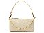 Bolsa Feminina Pequena Tiracolo Corrente Alça Couro Vicenza Off White - Imagem 1