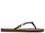 Chinelo Flat Feminino Flops Apliques Enfeites Vicenza Marrom - Imagem 1