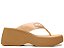 Chinelo Feminino Logo VCZ Plataforma Couro Vicenza Camel - Imagem 1