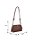 Bolsa Couro Shoulder Média Ziper Enfeites Matelasse Alça Nós Luiza Barcelos Coffee - Imagem 6